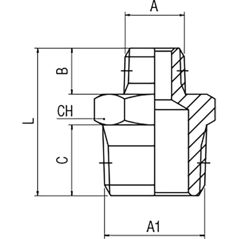 RS PRO Brass Pipe Fitting Straight Threaded Male BSPT 1/4 in to Male British Standard Parallel Pipe 176-0991