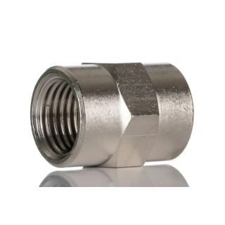 RS PRO Brass Threaded Female BSP Pipe Fitting 1/4 in, Nickel-Plated, Max Operating Temperature 300°C 176-1036