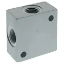 RS PRO 1 Outlet Manifold Aluminium Pneumatic Connector Nickel Plated 50 bar 300°C 176-1101