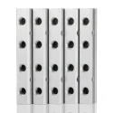 RS PRO Aluminium 4 Outlet Pneumatic Manifold 2 Inlets 3/8 in BSP 1/4 in BSP Nickel Plated 75 bar 300°C 176-1103