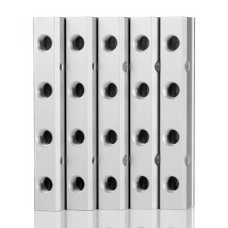 RS PRO Aluminium 4 Outlet Pneumatic Manifold 2 Inlets 3/8 in BSP 1/4 in BSP Nickel Plated 75 bar 300°C 176-1103