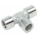 RS PRO Brass Pneumatic Tee Threaded Adapter Female G 1/2 in to Female G 25.5 mm, Nickel-Plated, 50 bar, RoHS 176-1062
