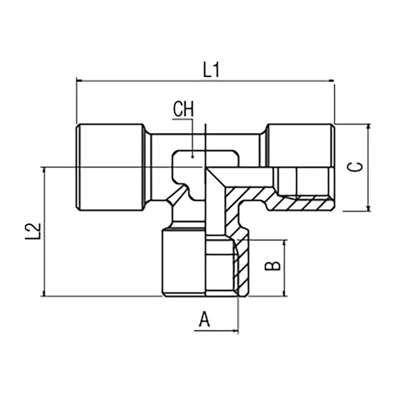 RS PRO Brass Pneumatic Tee Threaded Adapter Female G 1/2 in to Female G 25.5 mm, Nickel-Plated, 50 bar, RoHS 176-1062