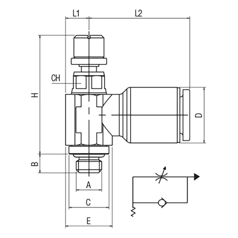 RS PRO Flow Controller Flow Regulator Male Inlet Threaded to Female and Male Tube Outlet 10 bar 176-1897