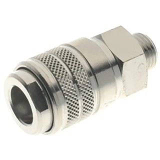 RS PRO Nickel Plated Brass Quick Air Coupling 1/4 in Female BSP 12 bar Operating Pressure 80°C Maximum Operating 176-1921