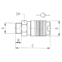 RS PRO Nickel Plated Brass Quick Air Coupling 1/4 in Female BSP 12 bar Operating Pressure 80°C Maximum Operating 176-1921