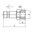 RS PRO Nickel Plated Brass Coupler Nipple M5 Female Metric Thread, Maximum Pressure 12 bar, Operating Temperature 176-2009
