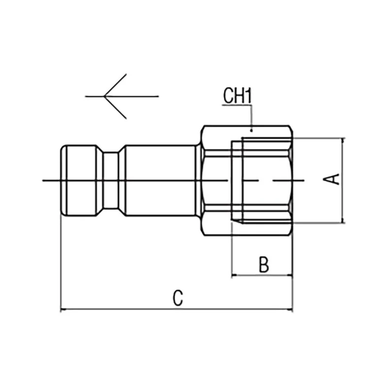 RS PRO Nickel Plated Brass Coupler Nipple M5 Female Metric Thread, Maximum Pressure 12 bar, Operating Temperature 176-2009