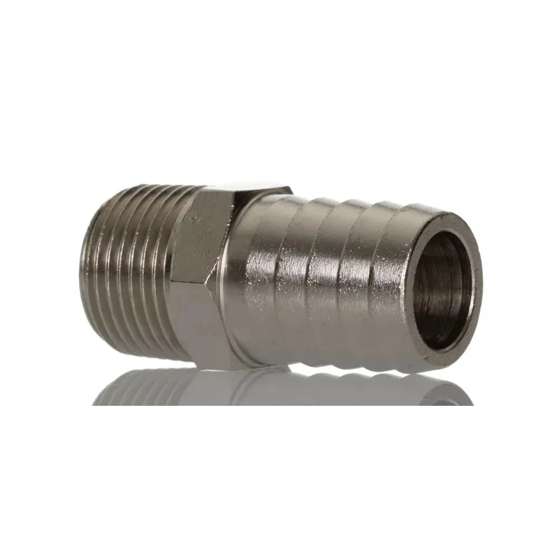 RS PRO Hose Connector 12 mm ID Male BSPT Adapter Nickel Plated Brass 5 MPa 50 bar 300°C 176-2025