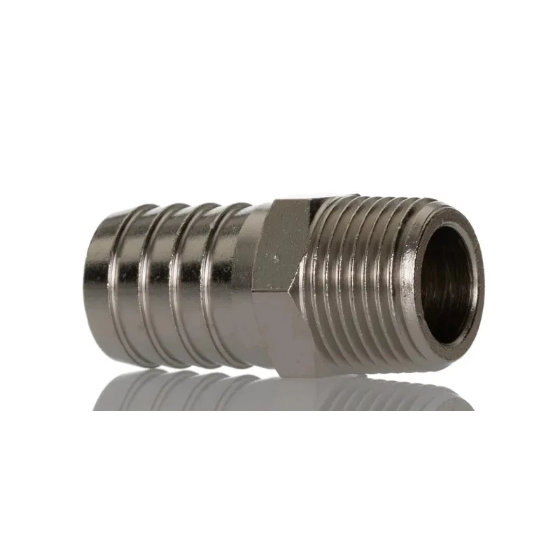 RS PRO Hose Connector 12 mm ID Male BSPT Adapter Nickel Plated Brass 5 MPa 50 bar 300°C 176-2025