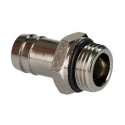 RS PRO Brass Hose Connector 17 mm ID, BSPP Male Thread, Max Pressure 5 MPa 50 bar, Max Temperature 300°C 176-2036