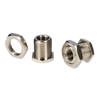 RS PRO Nickel-Plated Brass Threaded Fitting Male BSP 1/4 in to M20 Male, Max Operating Temperature 300°C 176-2045