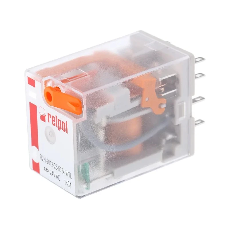 Relpol Surface Power Relay 24V Coil Voltage 12A Switching Current DPDT Contact Configuration R2N-2012-23-5024-WTL