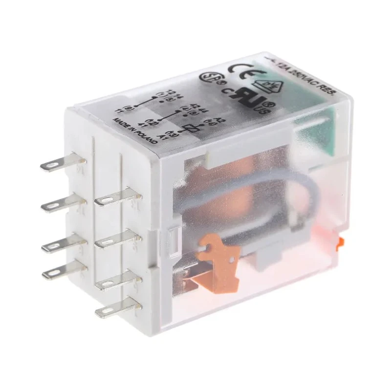 Relpol Surface Power Relay 24V Coil Voltage 12A Switching Current DPDT Contact Configuration R2N-2012-23-5024-WTL