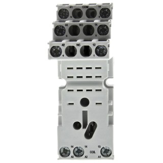 Relpol 8 Way 12A 300V ac DIN Rail Relay Socket for Use with R2N Series Relay GZM2-gray
