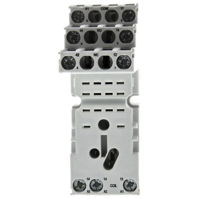 Relpol 8 Way 12A 300V ac DIN Rail Relay Socket for Use with R2N Series Relay GZM2-gray