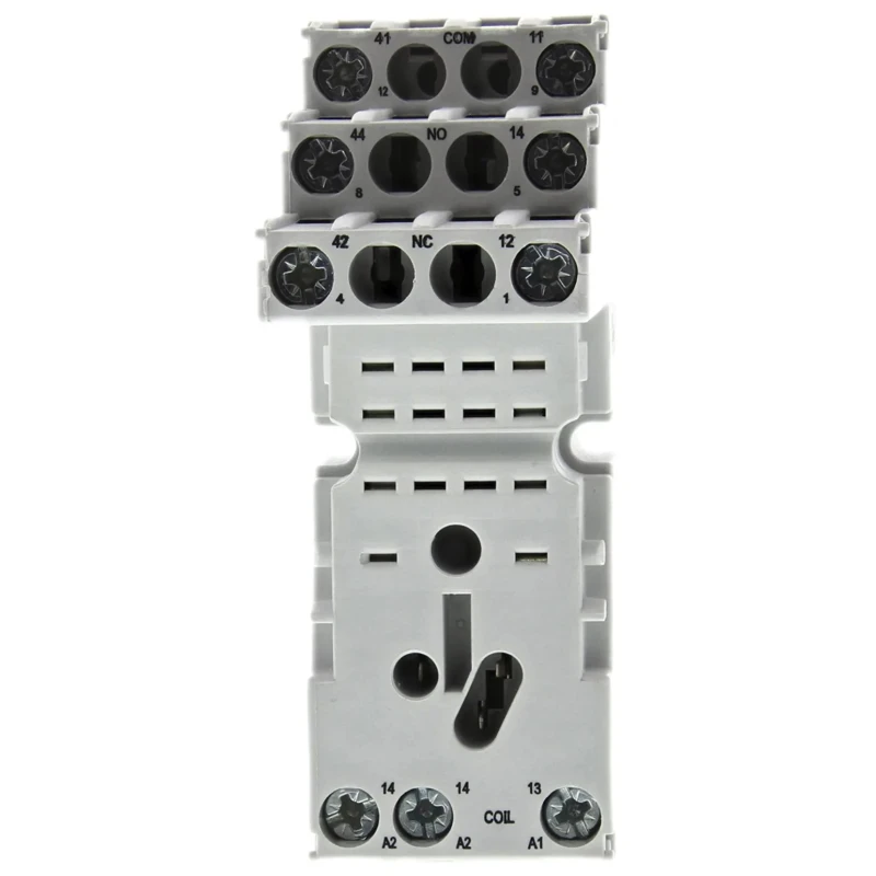 Relpol 8 Way 12A 300V ac DIN Rail Relay Socket for Use with R2N Series Relay GZM2-gray