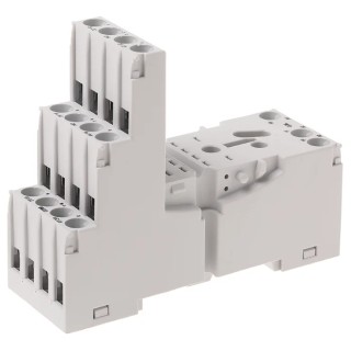 Relpol 14 Way 300V AC DIN Rail Relay Socket for Plug-in Sockets and Accessories GZM4-gray