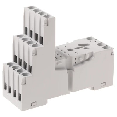 Relpol 14 Way 300V AC DIN Rail Relay Socket for Plug-in Sockets and Accessories GZM4-gray