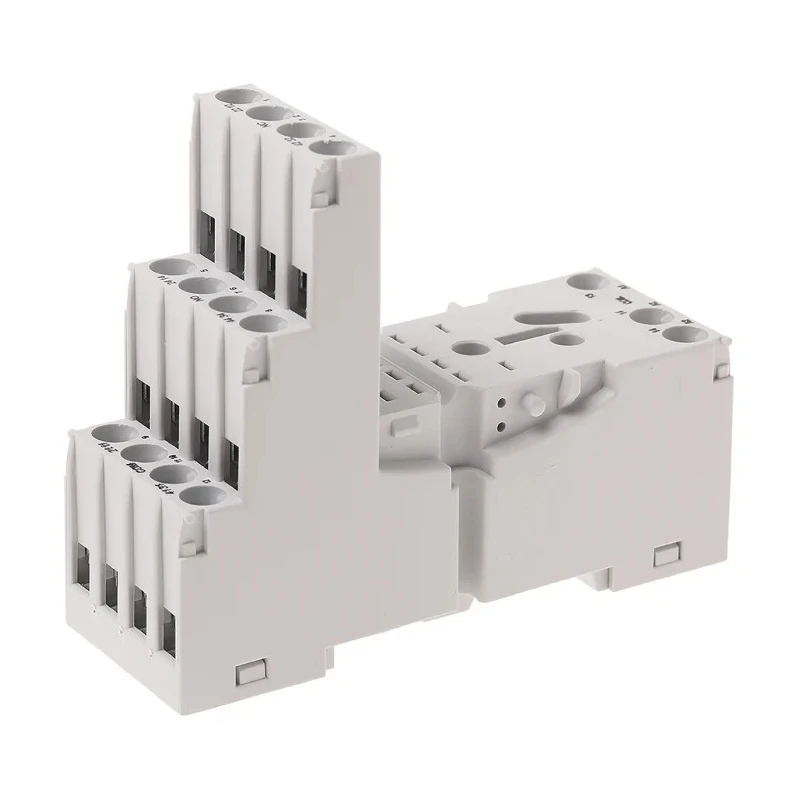 Relpol 14 Way 300V AC DIN Rail Relay Socket for Plug-in Sockets and Accessories GZM4-gray