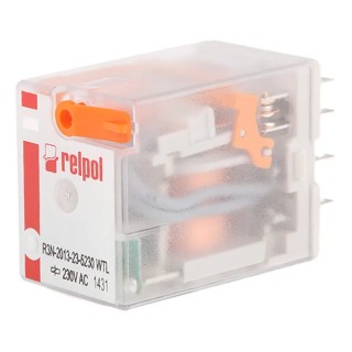Relpol Surface Power Relay 230V AC Coil 10A Switching Current 3PDT Plug-In Terminal R3N-2013-23-5230-WTL