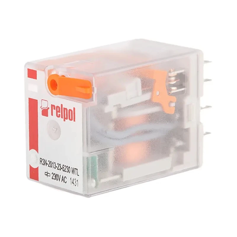 Relpol Surface Power Relay 230V AC Coil 10A Switching Current 3PDT Plug-In Terminal R3N-2013-23-5230-WTL