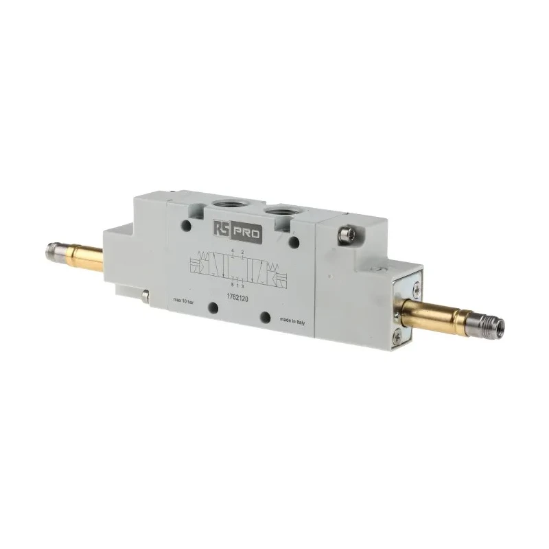 RS PRO Pneumatic Solenoid Valve 5/3 CC, G 1/4 Port, Aluminium Body, 12/24/110/220 V AC/DC 2W Power 10 bar 1200 176-2120