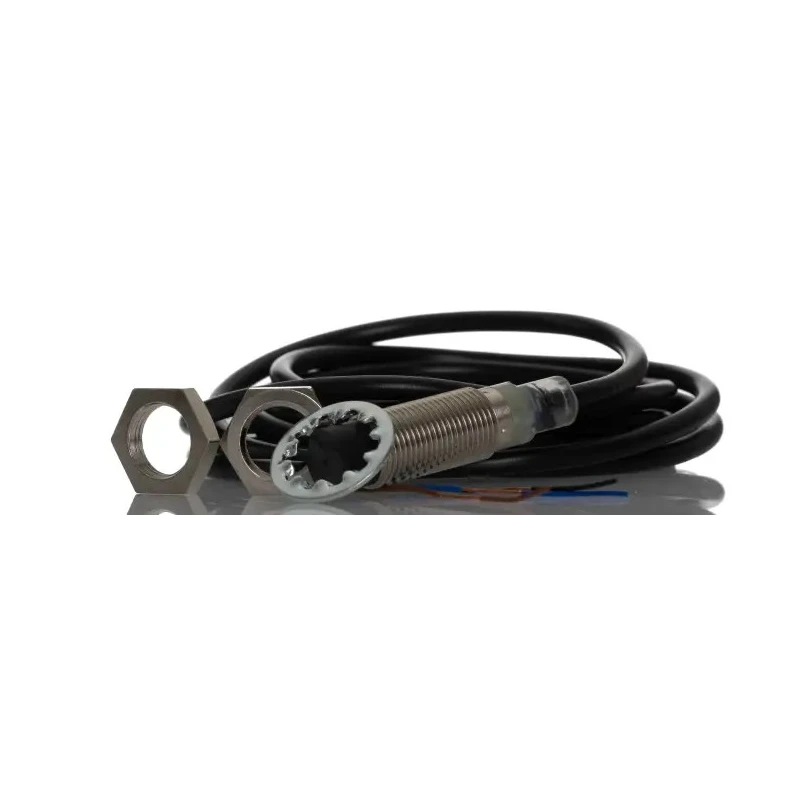 Omron Threaded Barrel Inductive Proximity Sensor M12, PNP Output, 24V DC, 8mm Detection Range, IP67 E2B-M12KN08-WP-B1 2M