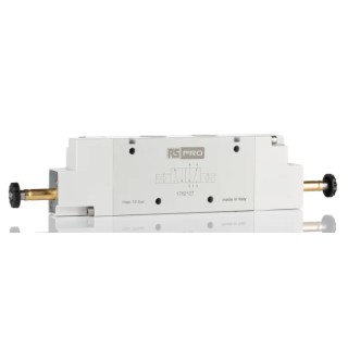 RS PRO Pneumatic Solenoid Valve 5/2 Bistable Solenoid G 1/2 in Port Voltage 12, 24, 110, 220V DC Single Coil 176-2127