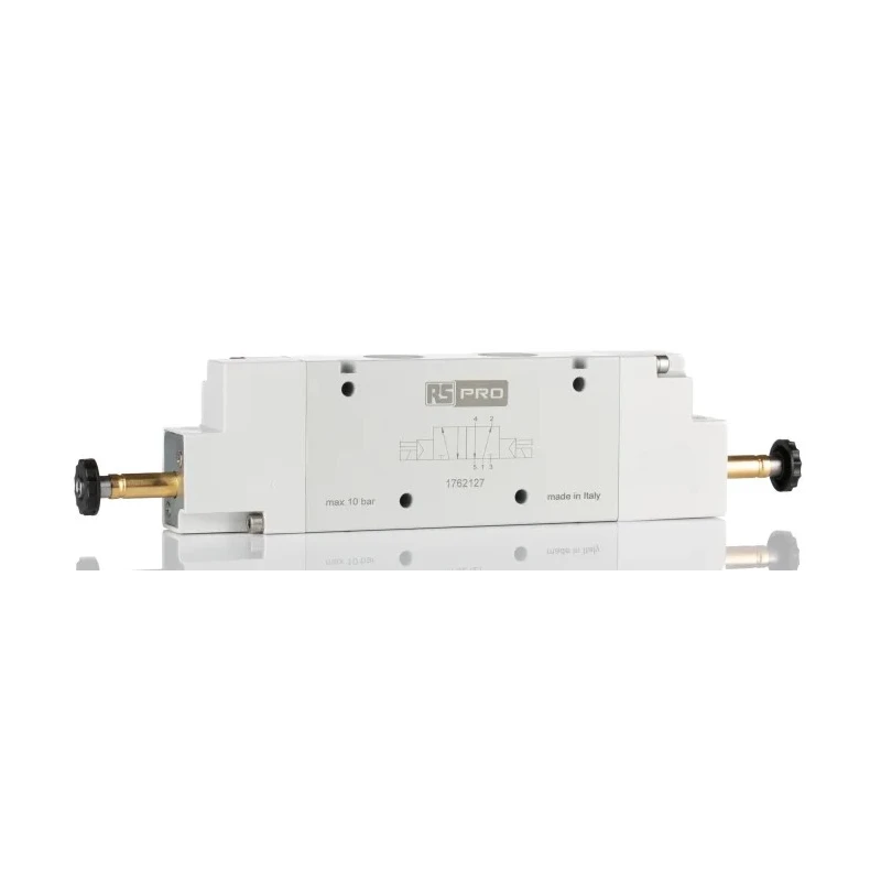 RS PRO Pneumatic Solenoid Valve 5/2 Bistable Solenoid G 1/2 in Port Voltage 12, 24, 110, 220V DC Single Coil 176-2127