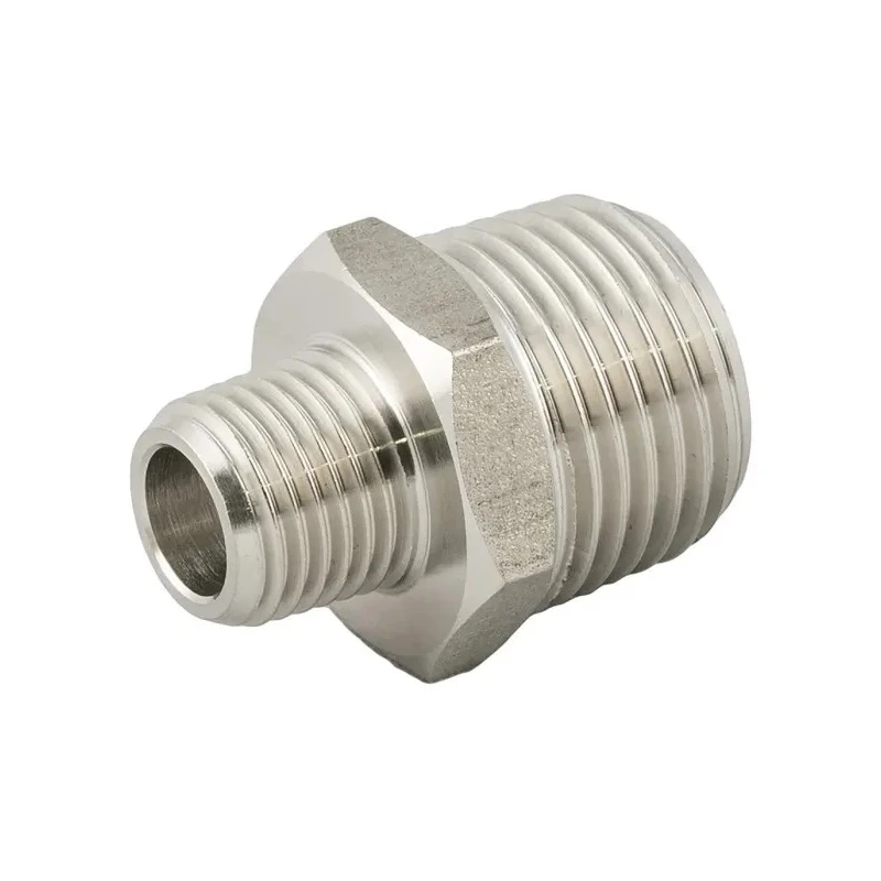 RS PRO Stainless Steel AISI 316L Fitting Straight Nipple Male R 1/8 in to R 1/4 in Length 23.5mm Pressure 140 bar 176-2186