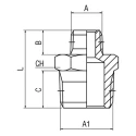 RS PRO Stainless Steel AISI 316L Fitting Straight Nipple Male R 1/8 in to R 1/4 in Length 23.5mm Pressure 140 bar 176-2186