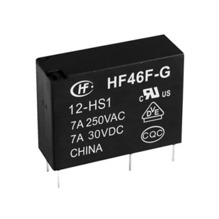Hongfa Europe GMBH PCB Power Relay, 24V dc Coil, 10A Switching Current, SPST HF46F-G/24-HS1F(610)