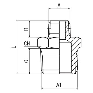 RS PRO 3/8 in to 1/2 in Threaded Straight Hexagon Adapter Stainless Steel AISI 316L 140 bar 330°C 176-2184