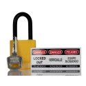 ABUS Steel and Aluminium Safety Padlock Weatherproof 6.5 mm Shackle Diameter 38 mm Body 74/40YELLOW KD