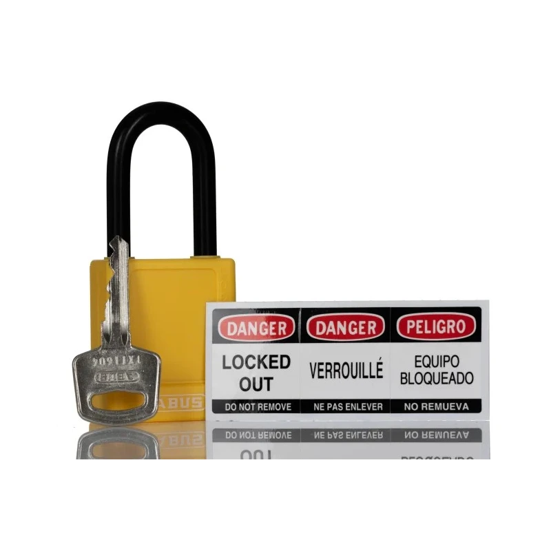 ABUS Steel and Aluminium Safety Padlock Weatherproof 6.5 mm Shackle Diameter 38 mm Body 74/40YELLOW KD