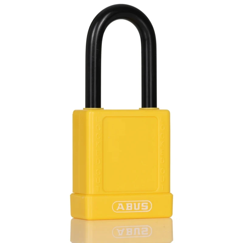 ABUS Steel and Aluminium Safety Padlock Weatherproof 6.5 mm Shackle Diameter 38 mm Body 74/40YELLOW KD