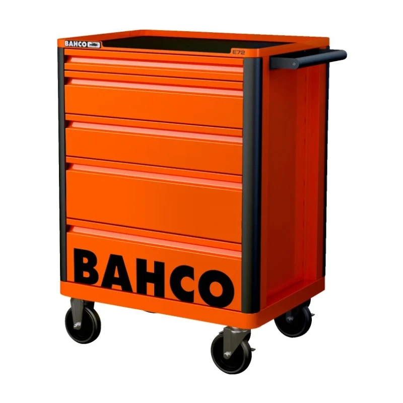 Bahco 5 Drawer Wheeled Tool Trolley Solid Steel Load Capacity 600kg Height 952mm 1472K5