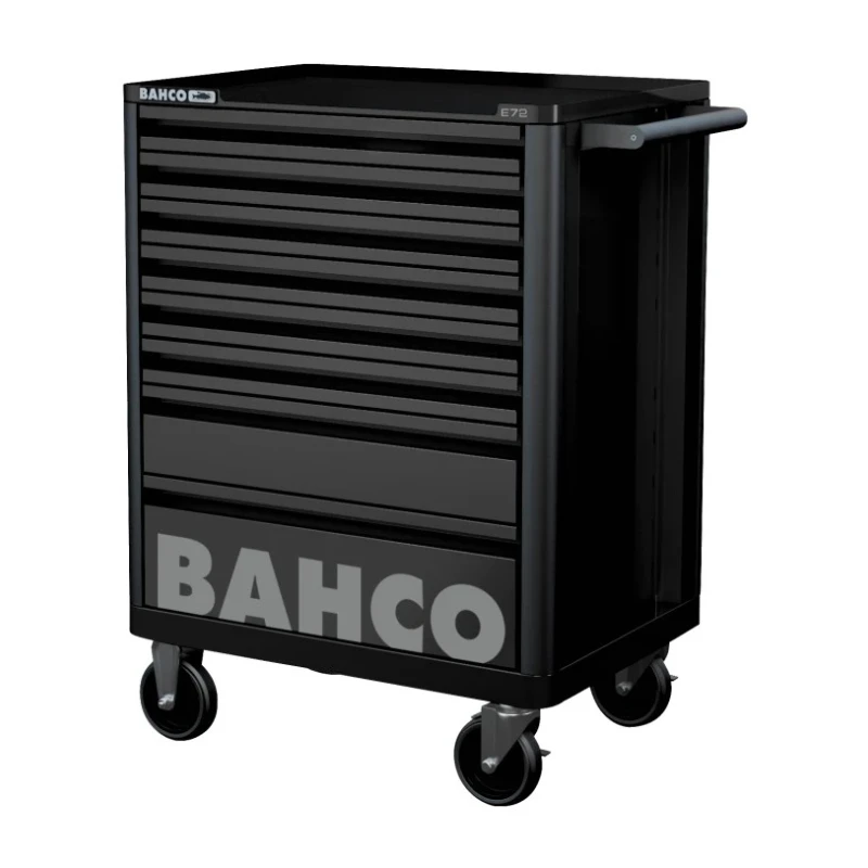 Bahco 8 Drawer Solid Steel Wheeled Tool Trolley Load Capacity 600kg 1472K8BLACK