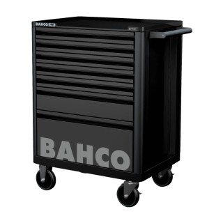 Bahco 7 Drawer Wheeled Roller Cabinet Solid Steel 600kg Load Capacity 510x693x965mm 1472K7BLACK