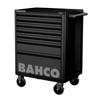 Bahco 7 Drawer Wheeled Roller Cabinet Solid Steel 600kg Load Capacity 510x693x965mm 1472K7BLACK
