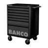 Bahco 7 Drawer Wheeled Roller Cabinet Solid Steel 600kg Load Capacity 510x693x965mm 1472K7BLACK
