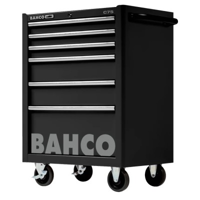 Bahco 6 Drawer Wheeled Tool Trolley Solid Steel Load Capacity 600kg 1475K6BLACK