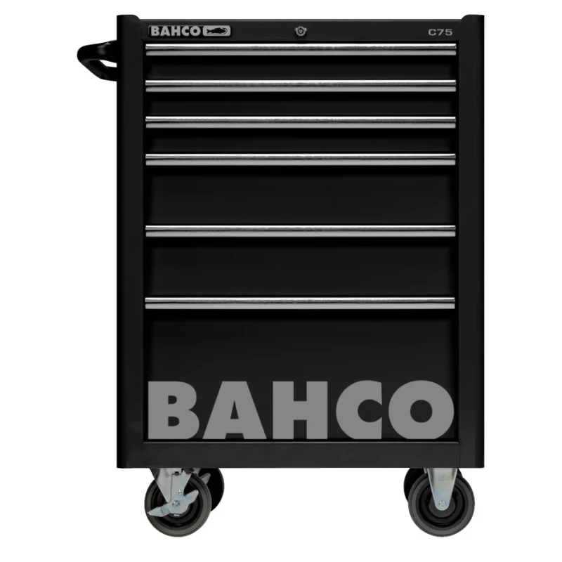 Bahco 6 Drawer Wheeled Tool Trolley Solid Steel Load Capacity 600kg 1475K6BLACK