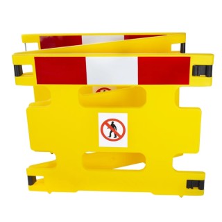 Addgards White and Red Polyethylene Folding Safety Barrier 800mm Height 1m Width 3R0