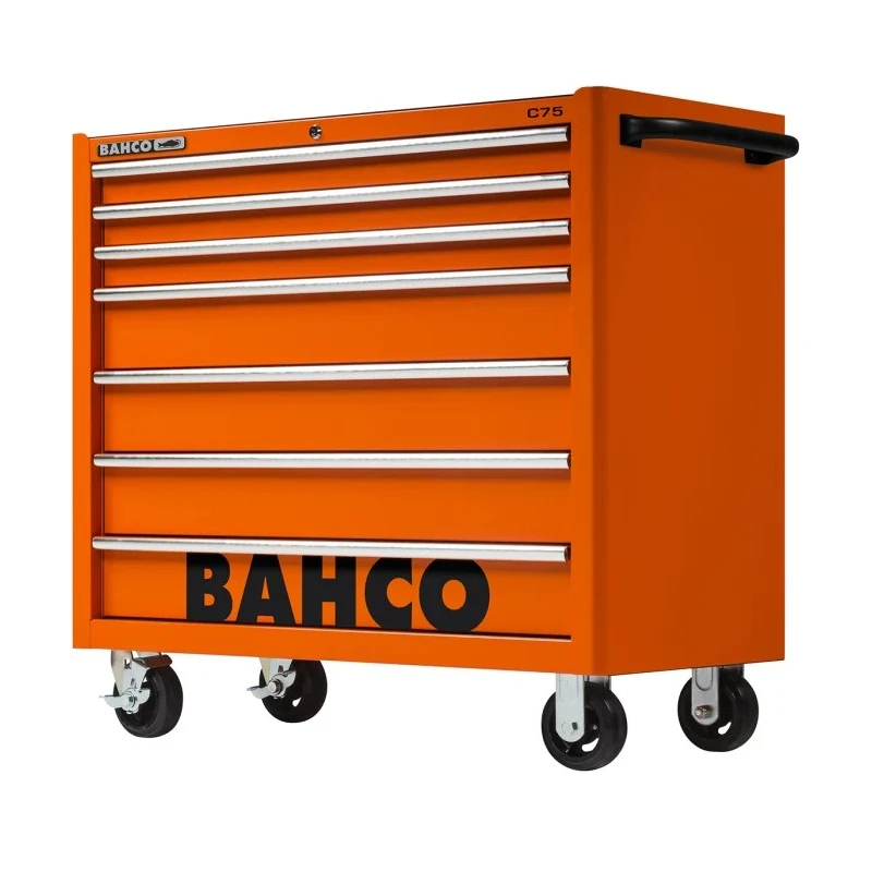 Bahco 7 Drawer Wheeled Solid Steel Tool Trolley Load Capacity 1100kg Model 1475KXL7