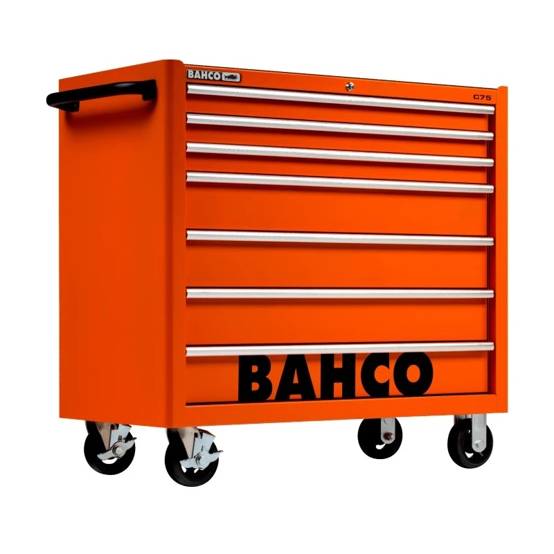 Bahco 7 Drawer Wheeled Solid Steel Tool Trolley Load Capacity 1100kg Model 1475KXL7