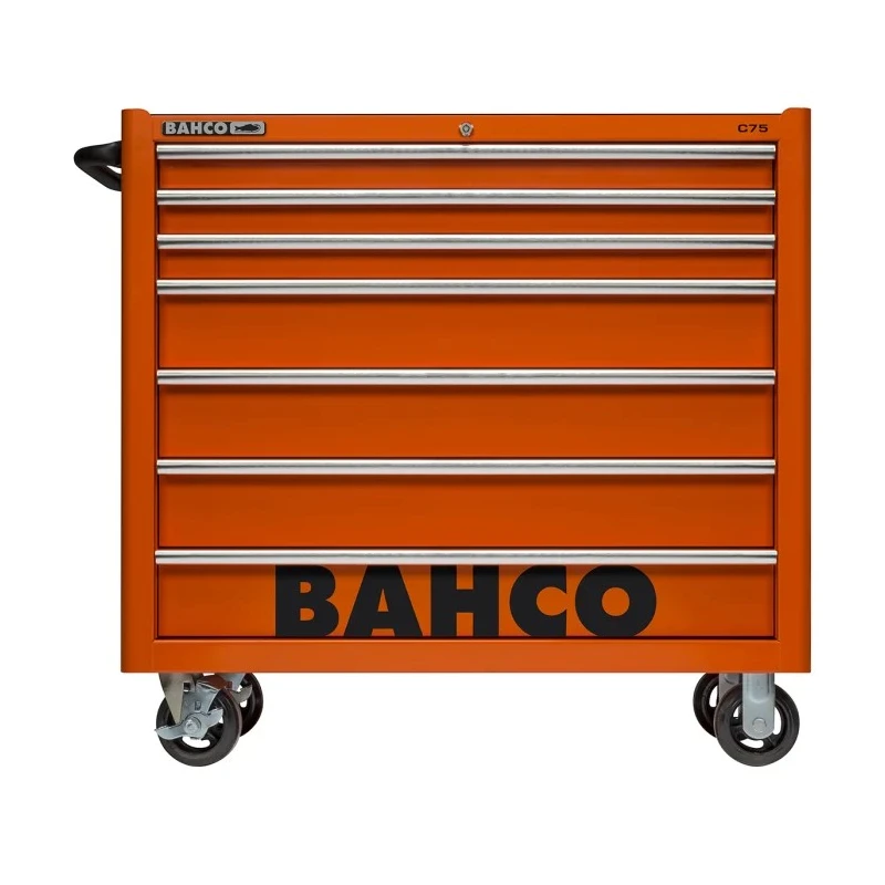 Bahco 7 Drawer Wheeled Solid Steel Tool Trolley Load Capacity 1100kg Model 1475KXL7