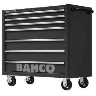 Bahco 7 Drawer Wheeled Tool Trolley Solid Steel Load Capacity 1100kg 1475KXL7BLACK