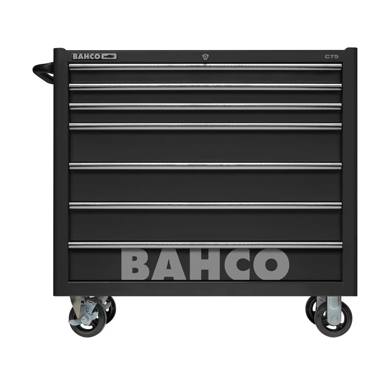 Bahco 7 Drawer Wheeled Tool Trolley Solid Steel Load Capacity 1100kg 1475KXL7BLACK